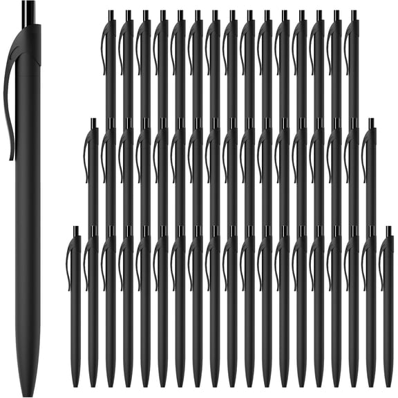 Pens Bulk, 50 Pack No Bleed Black Ink Click Pens, Wholesale Retractable Ballpoint Pens, Medium Point, Smooth Writing, 1.0MM