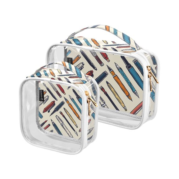 Pens Makeup Bags Set Travel Toiletry Bags Portable Cosmetic Bags Organizer Waterproof 2 Packs