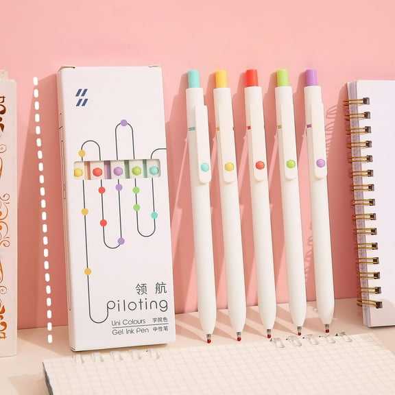 Pens for Journaling, Academic Gel Pen with Low Center of Gravity, 0.5mm Water Pen for Students to Write, Stick 6ml