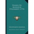 thumbnail image 1 of Pensees de Monsieur D'Alembert (1774) Paperback, 1 of 1