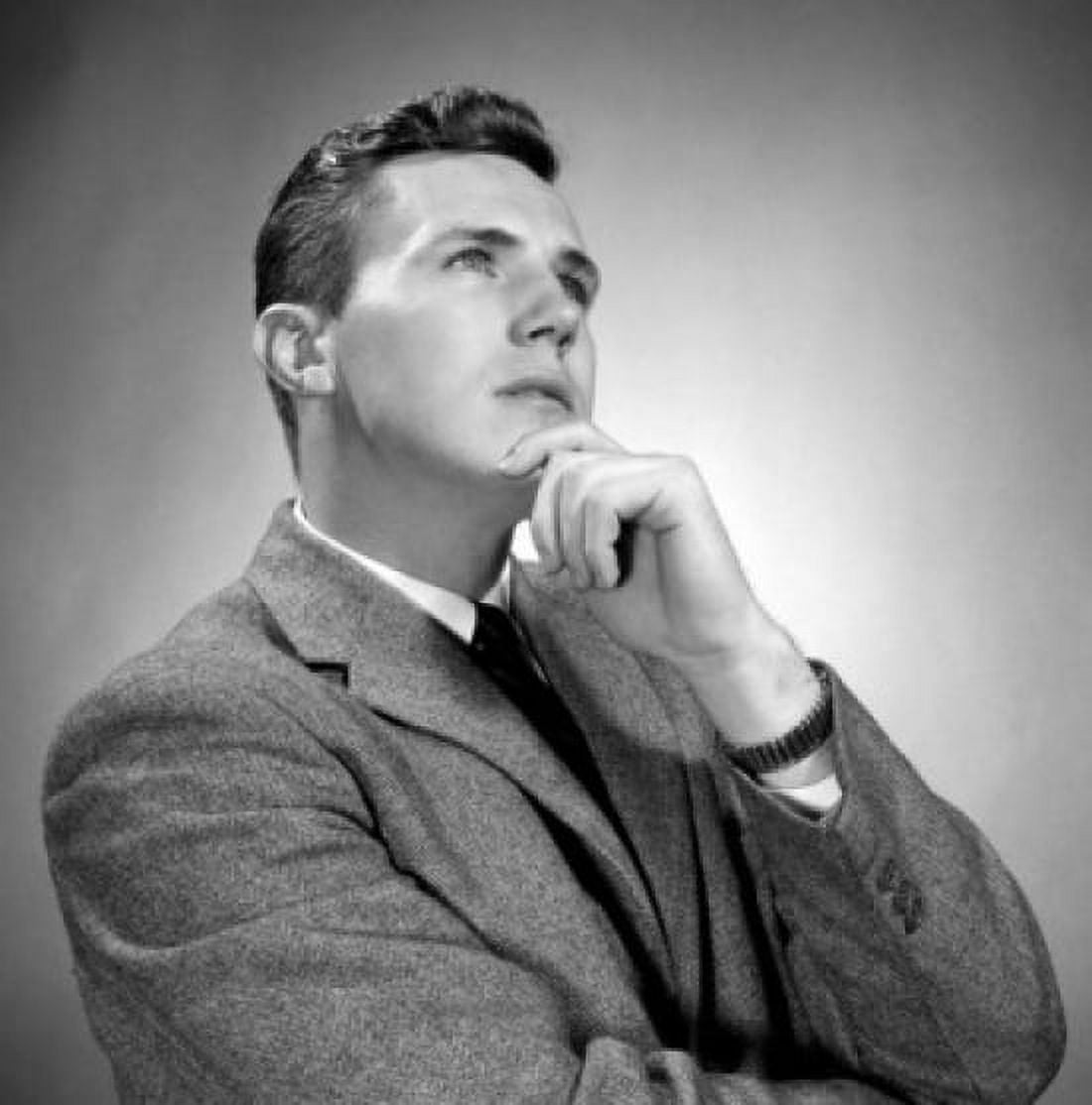 Pensive businessman Canvas Art - (24 x 36)