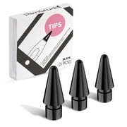 Penstudio Replacement Tips for Apple Pencil Pro/1st/2nd &USB-C, 3 Pack High Sensitivity Nibs, Durable Stylus Pen Tip Accessories, Precise Control No Delay, Smooth iPencil Tips Replacement Black