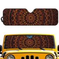 thumbnail image 1 of Pensura Windshield Sun Shade, Orange Mandala Car Sun Shade for Jeep Wrangler JK JKU JL JLU 1997-2023 & Jeep Gladiator JT 2020-2023, UV Rays Blocker SunVisor Shades for Car Accessories, 1 of 7