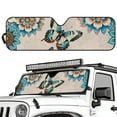 thumbnail image 1 of Uorisanigo Windshield Sun Shade for Wrangler, Compass, Gladiator & Renegade, Mandala Butterfly Sunshades Heat Shield, Aluminum Foil Structure Car Sun Visor, Accessories for Jeep Wrangler, 1 of 7
