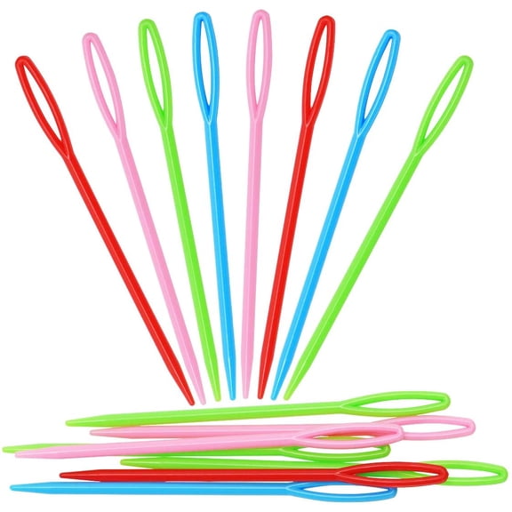 Penta Angel Plastic Sewing Needles 40Pcs 3.5 Inch Large Eye Bodkin Embroidery Knit Weaving Needles Tapestry Hand Sewing Needle Tools for DIY Craft, 4 Colors