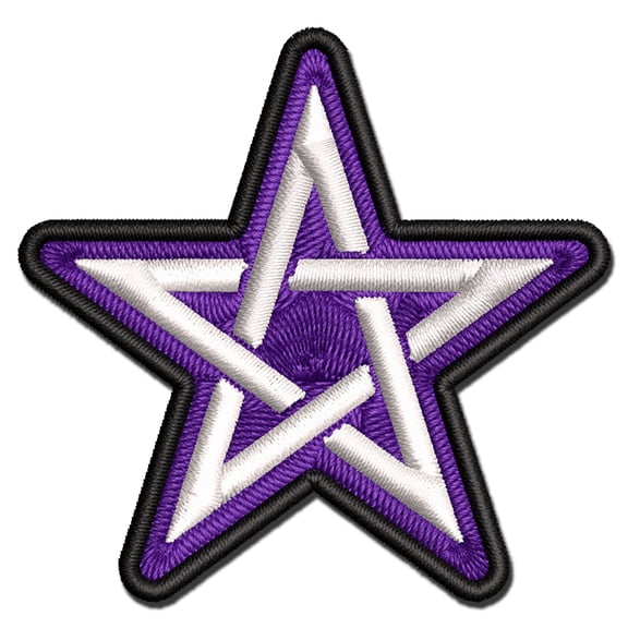 Pentacle Star Witch Wicca Occult Applique Multi-Color Embroidered Iron-On Patch - 3 Inch Medium