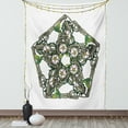 thumbnail image 1 of Pentacle Tapestry, Halloween Themed Pentagram with Skeleton Bones and Dog-rose Flowers, Wall Hanging for Bedroom Living Room Dorm Decor, 60"W X 80"L, Slate Brown Multicolor, by Ambesonne, 1 of 2