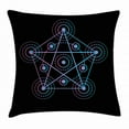 thumbnail image 1 of Pentacle Throw Pillow Cushion Cover, Line Art Style Gradient Colorful Elements of Sacred Geometry Figure Star, Decorative Square Accent Pillow Case, 20 X 20 Inches, Black Blue and Pink, by Ambesonne, 1 of 2