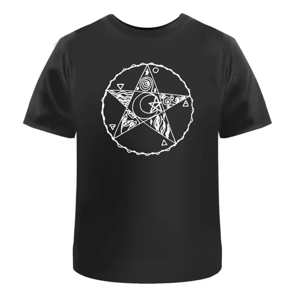 Pentacle With Elements' Unisex T-Shirt - 100% Cotton (S-XXL) (TA037092)