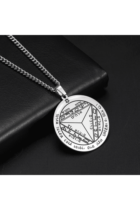 Pentacle of Saturn Solomon Accessories Attracting Money Business Talisman Pendant for Necklace 14K White Gold Jewelry
