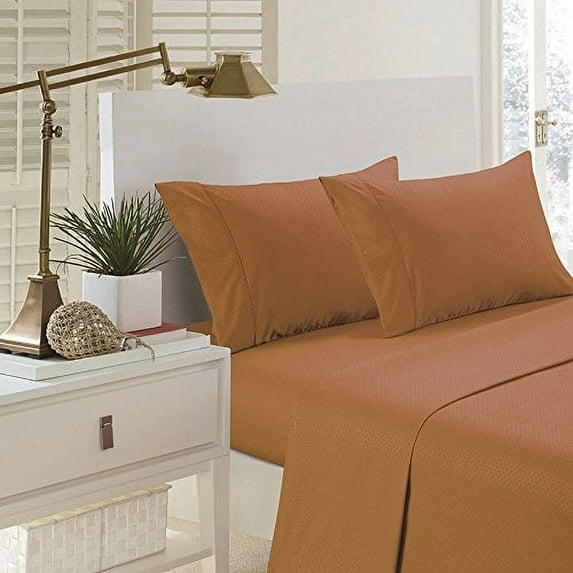 Pentagon Collection 1800 Series Wrinkle Resistant Embossed Sheet Set (Full, Sand Stone)