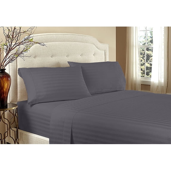 Pentagon Collection 1800 Series Wrinkle Resistant Embossed Sheet Set (King, Gray)