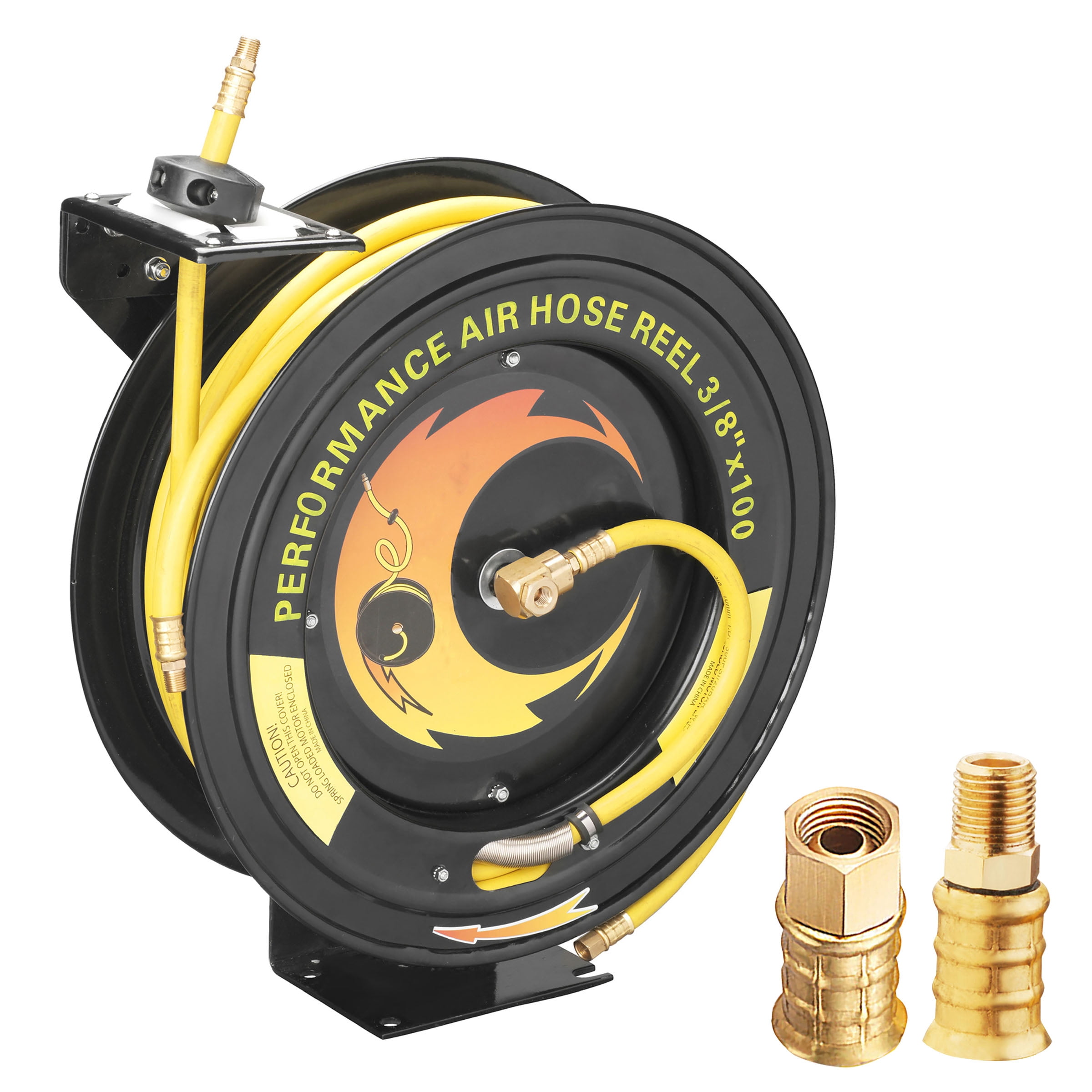 Pentagon Tools HWD630468 Genuine Rubber, 0.37" x 100 ft Retractable Air Hose Reel