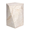 thumbnail image 1 of Pentagon Travertine Stone Finish Italian Design MgO Side Accent Table, 1 of 13