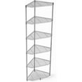 thumbnail image 1 of Pentagonal Corner Storage Rack, 6 Tier Metal Corner Shelf Wire Shelving Unit, 600lbs Capacity, NSF, Adjustable Height, Leveling Feet and Liners, Ideal for Bathroom, Kitchen, 72"H x 20"L x 20"W Chrome, 1 of 6