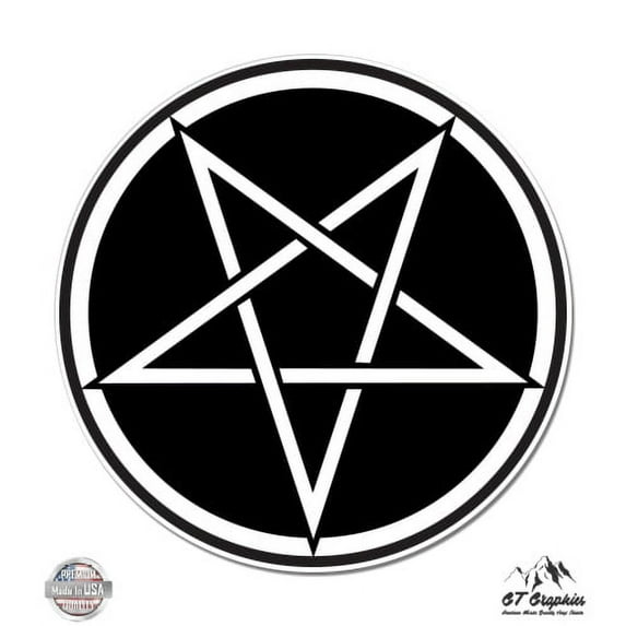 Pentagram Circle - 8" Vinyl Sticker - For Car Laptop I-Pad - Waterproof Decal