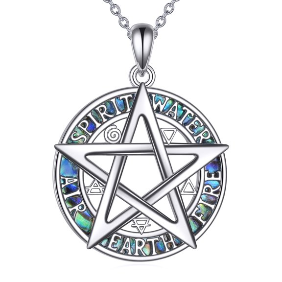 Pentagram Necklace S925 Sterling Silver Pentacle Pendant Necklaces Pentacle Protection Wiccan Jewelry Gifts for Women Men