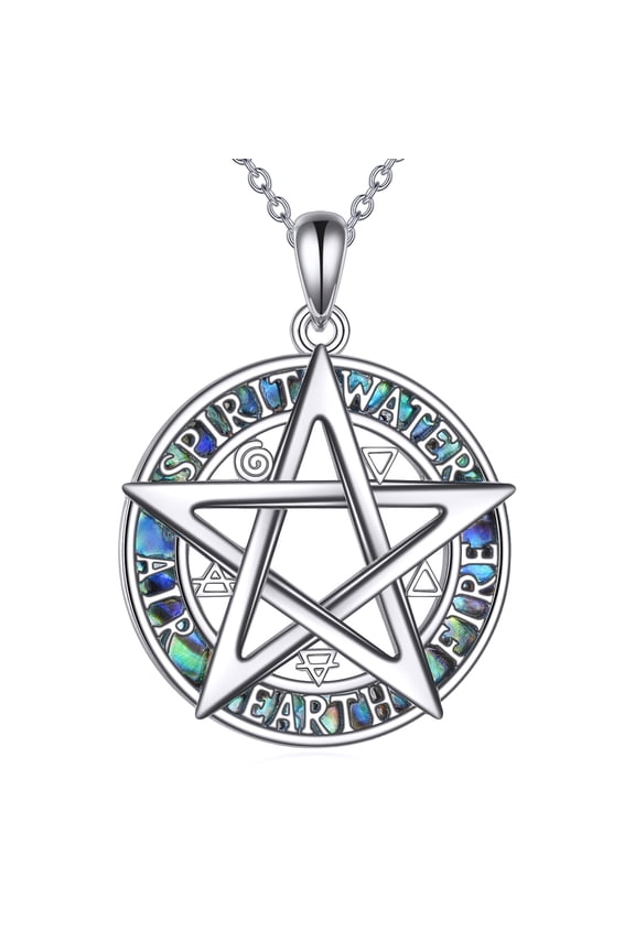 Pentagram Necklace S925 Sterling Silver Pentacle Pendant Necklaces Pentacle Protection Wiccan Jewelry Gifts for Women Men