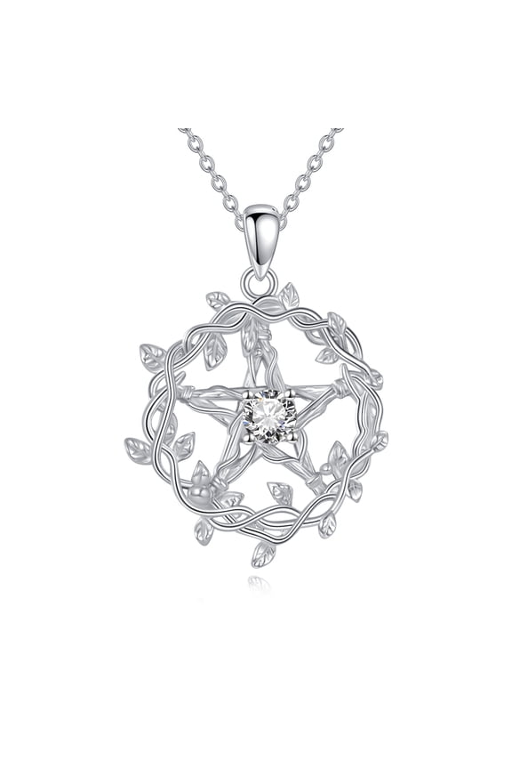 Pentagram Necklace Sterling Silver Pentagram Pendant Star Jewelry Gifts for Women Men
