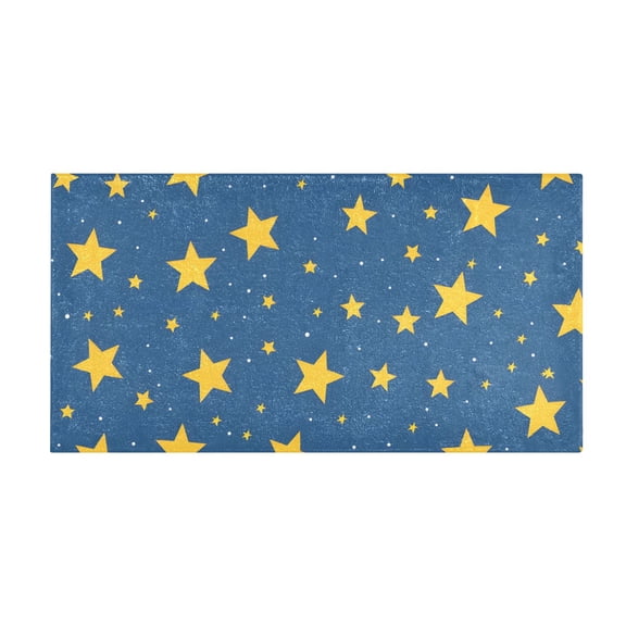 Pentagram Pattern Bath Mat 39x20 Inch Soft Absorbent Non-Slip Plush Bathroom Rug for Floor
