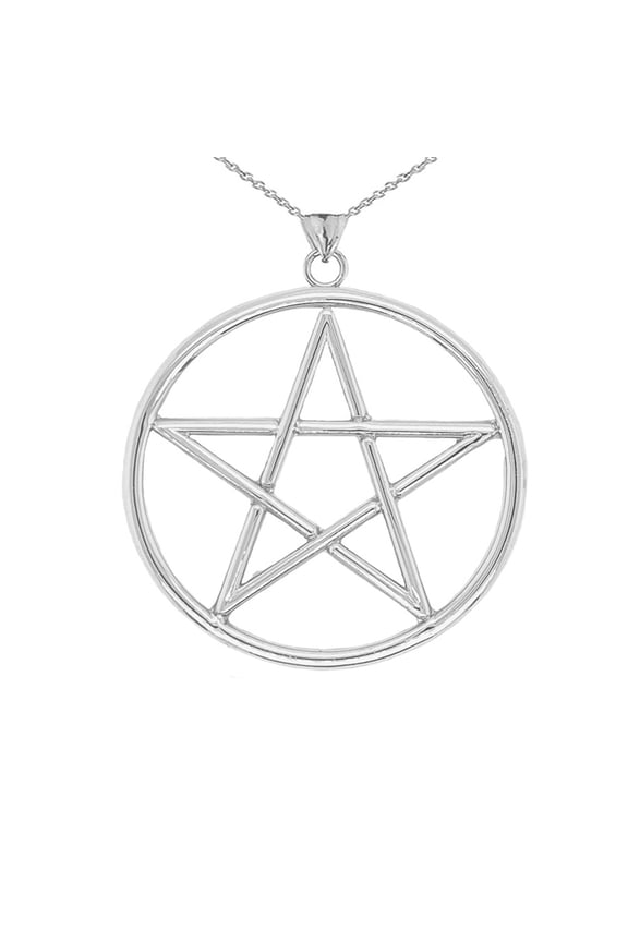 Pentagram Pendant Necklace in Sterling Silver with 22" Chain