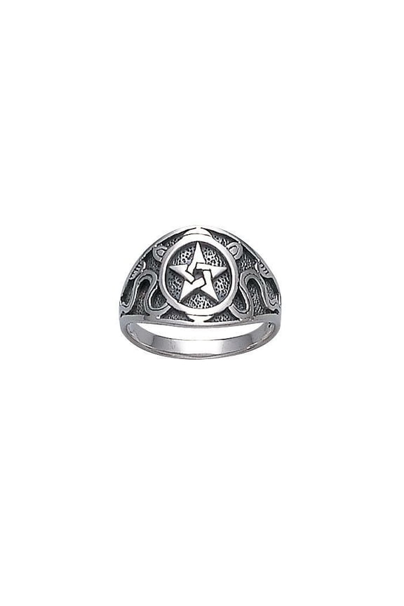Pentagram Pentacle 925 Sterling Silver Ring Fine Jewelry Pagan Wiccan Spiritual