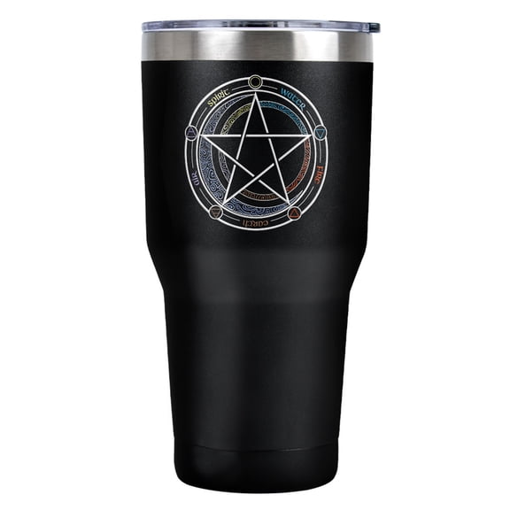 Pentagram Pentacle Star Wiccan Witch Stainless Steel Tumbler 30 oz Coffee Travel Cup, Vacuum Insulated & Double Wall with Leakproof Sliding Lid | Great for Hot Drinks and Cold Beverages