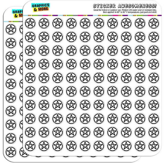 Pentagram Pentangle Star Wiccan Witch 200 1/2" (0.5") Planner Calendar Scrapbooking Crafting Stickers