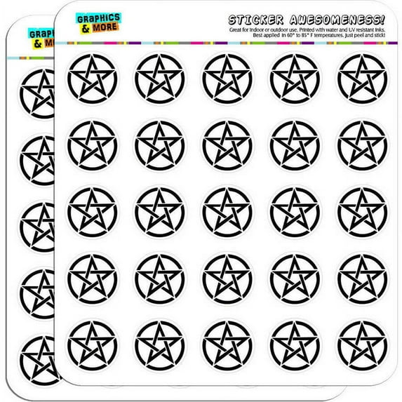 Pentagram Pentangle Star Wiccan Witch 50 1" Planner Calendar Scrapbooking Crafting Stickers