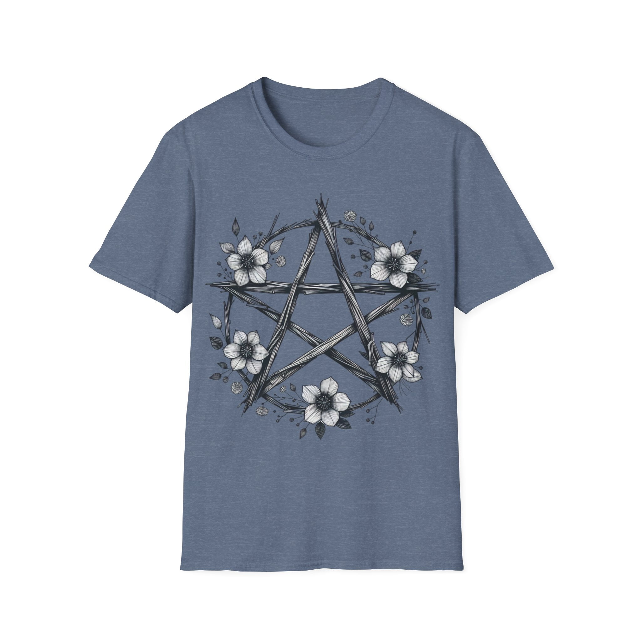 Pentagram Glitter Print Long-Sleeved Top