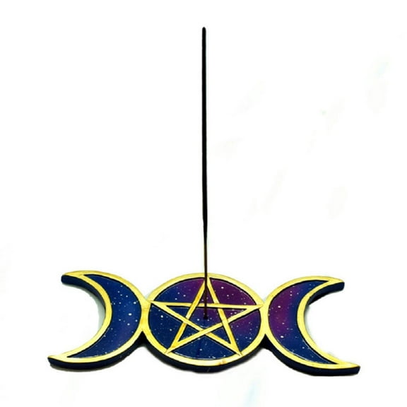 Pentagram and Moon Incense Burner