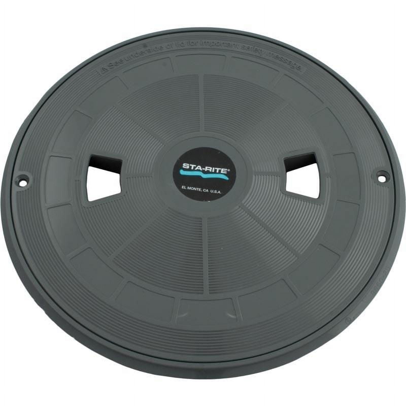 Gray Round Plastic Lid and Collar for Pool Skimmer