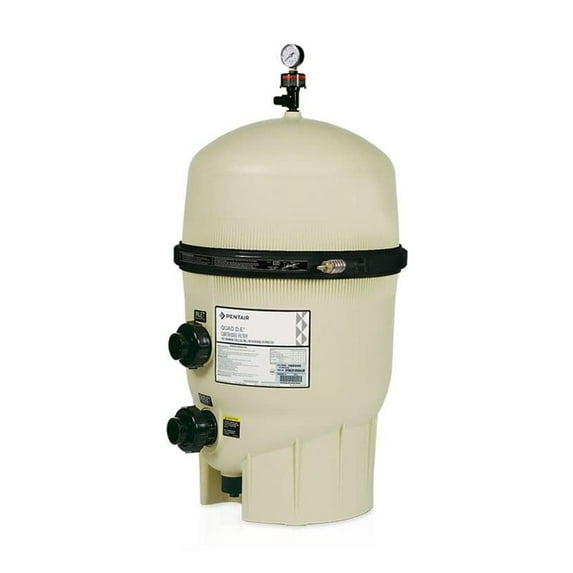 Pentair 188594 Quad D.E. Cartridge Style D.E. Pool Filter, 100 Square Foot, 160 GPM