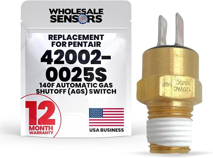 Pentair 42002-0025S Replacement 140F Automatic Gas Shutoff (AGS) Switch for Pool and Spa Heater 18 Month Warranty