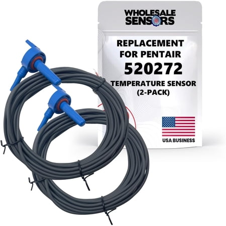 Pentair 520272 Replacement Temperature Sensor, 20-Feet Cable Pool/Spa (2 Pack) 12 Month Warranty