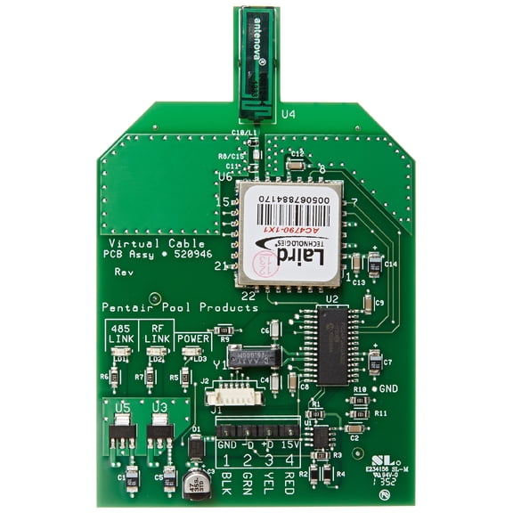 Pentair 520946Z MobileTouch II Tranciever Circuit Board with Attached Antenna