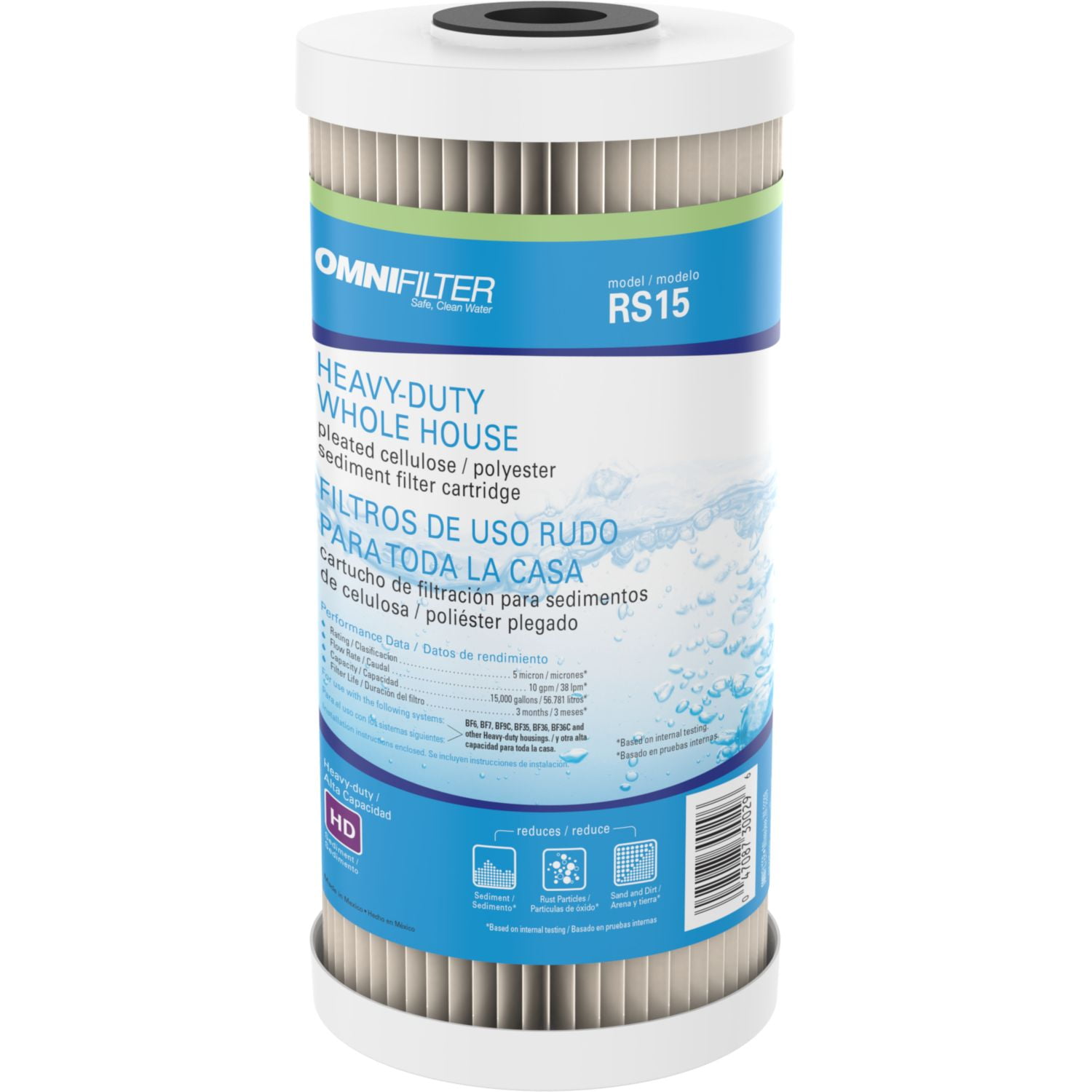 Pentair OMNIFilter RS15 10" Heavy Duty Whole House Pleated Polyester