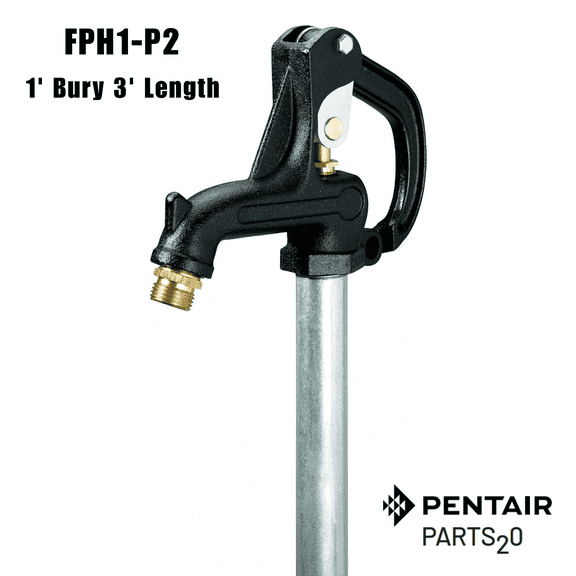 Pentair Parts2O FPH1-P2 Cast Iron Frost-Free Yard Hydrant 1' Bury 3' Length