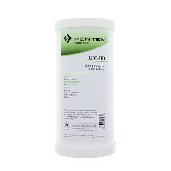 Pentek 155141, RFC-BB Radial-Flow Granular Activated Carbon Cartridge, 25 Micron