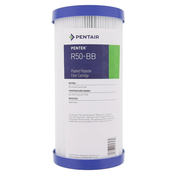 Pentair/Pentek Filter Cartridge,50 micron,9 3/4" H 155053-75