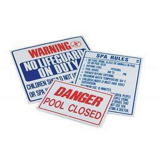 Pentair R235300 24x36in Sign No Lifeguard South Carolina Pack - 6