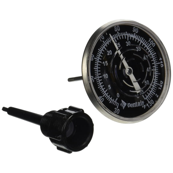 Pentair SL1DW 30/130-Degree Fahrenheit Inline Thermometer with Nylon Well for Pool Applications