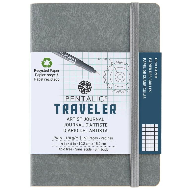Traveler Grid Pocket Journal 4” x 6“ - Pentalic