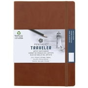 Pentalic - 6"x 8" Brown Traveler Pocket Artist Drawing Journal, 160 Pages, 74 lb. Paper