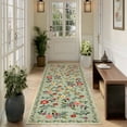 thumbnail image 1 of Pentantan 2'x8' Floral Area Rugs, Machine Washable Rug for Living Room- Soft Indoor Carpet, Low Pile for Bedroom, Dining Room, Playroom, Office, Green, 1 of 7