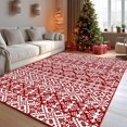 thumbnail image 1 of Pentantan 5'x7' Christmas Area Rugs for Living Room, Machine Washable Rug Printed Holiday Decor, Non-Slip Rug, Red/White, 1 of 7