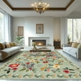 thumbnail image 1 of Pentantan 9'x12' Floral Area Rugs, Machine Washable Rug for Living Room- Soft Indoor Carpet, Low Pile for Bedroom, Dining Room, Playroom, Office, Green, 1 of 7