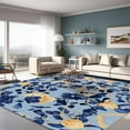 thumbnail image 1 of Pentantan 5'x7' Floral Area Rugs, Machine Washable Rug for Living Room- Soft Indoor Carpet, Low Pile for Bedroom, Dining Room, Playroom, Office, Blue, 1 of 7