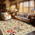 thumbnail image 1 of Pentantan 9'x12' Floral Area Rugs, Machine Washable Rug for Living Room- Soft Indoor Carpet, Low Pile for Bedroom, Dining Room, Playroom, Office, 1 of 8