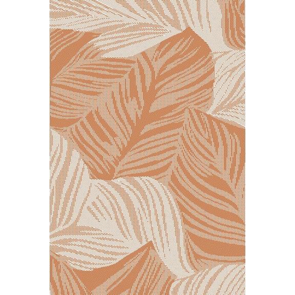 Pentantan Outdoor Rug 5'x8' Waterproof Reversible Portable Plastic Outside Mat for Patios, Lightweight Straw Rugs for RV Camping Garden, Orange and White